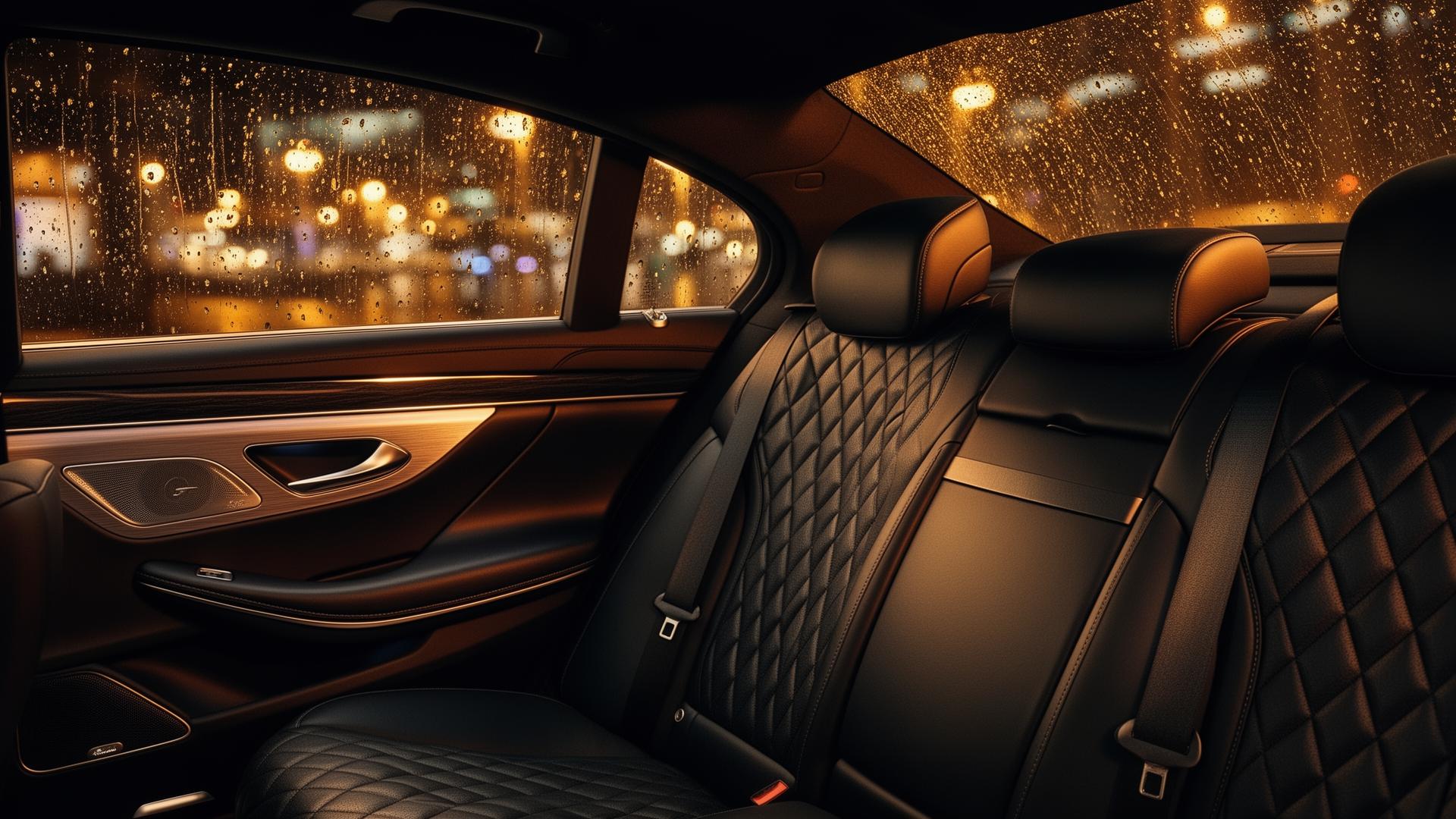 Interior premium de veículo executivo